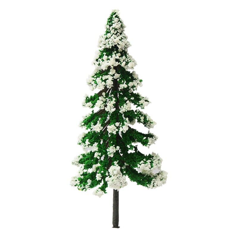 Edificio arena Mesa modelo árbol escena paisaje árbol mini micro paisaje pequeño árbol hecho a mano paisaje Acabado plástico nieve Pino