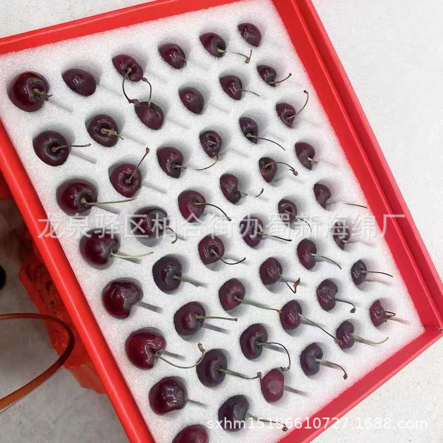 厂家供应草莓开孔海绵垫/车厘子大樱桃吸水海绵垫/水果透气海绵垫