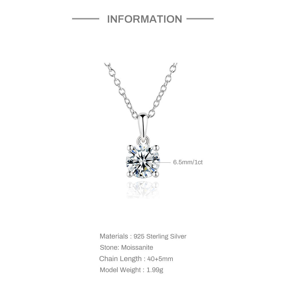 108g Weight 925 Sterling Silver Moissanite GRA Plating Inlay Geometric Pendant Necklace