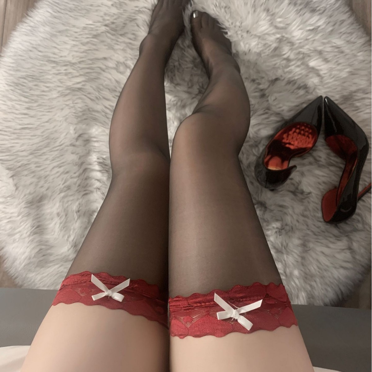 Disposable Ultra-Thin Lace Bow Contrasting Color Half-Length Knee Socks Oily Stockings Sexy Stockings for Women Pure Lust Silk