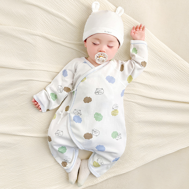 Ropa de bebé recién nacido para primavera y otoño, pelele fino de algodón, conjunto de mariposa de algodón puro para 0-3 meses, mono para bebé recién nacido.