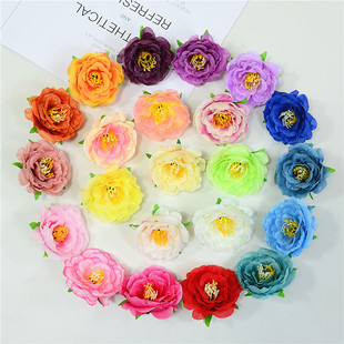 Artificial tea rose flower wholesale wedding decoration flower wall flower arrangement decorative flower box with flower headdress making silk flower