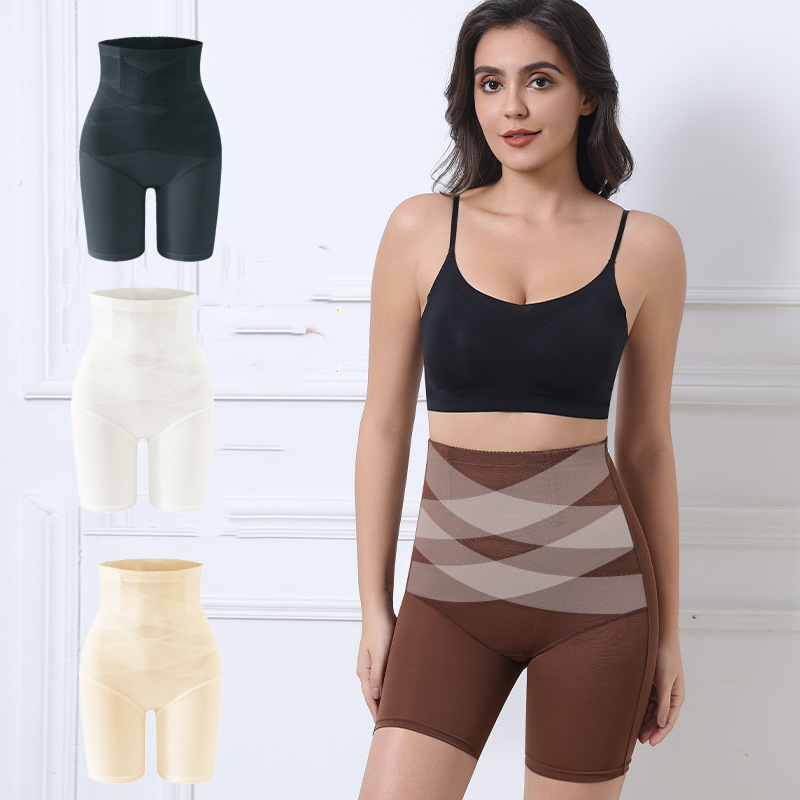 High-Waisted Mesh Tummy Control Panties for Women, Plus Size Waist-Cinching and Butt-Lifting Shapewear, European and American Style