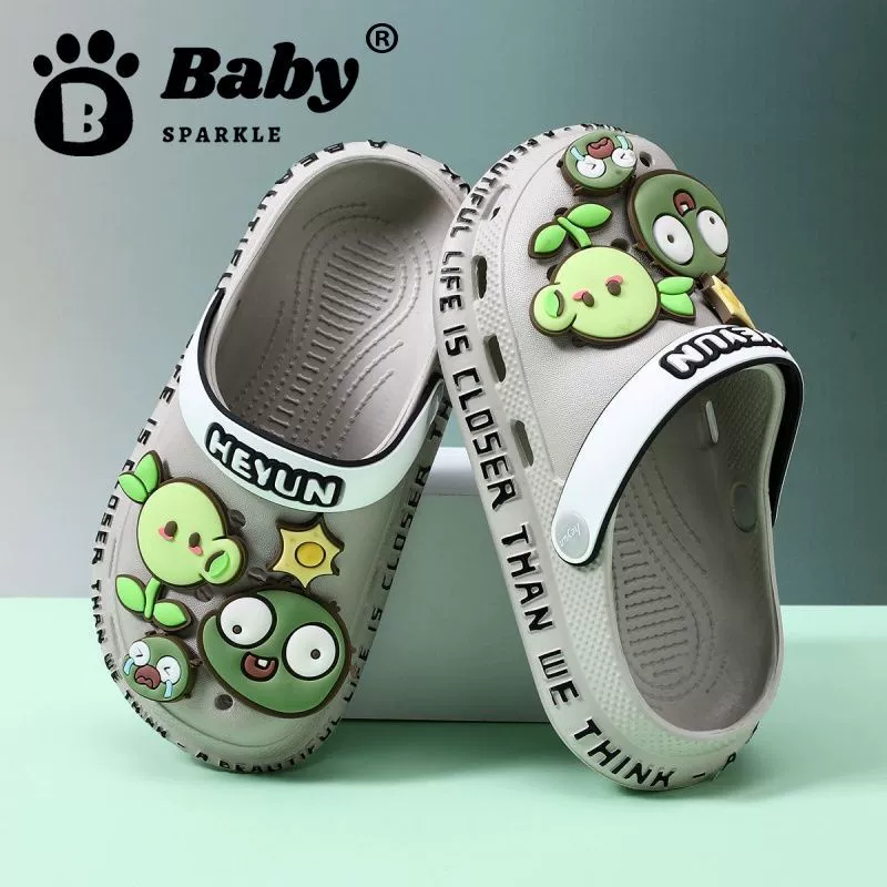 Кроксы для мальчиков Plants vs Zombies нескользящая подошва