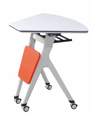 可折叠会议桌培训机构辅导班课桌椅组合移动拼接会议桌条桌侧翻桌|ms