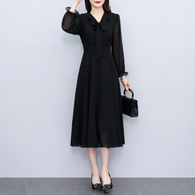 2025黑色尤莱特穿搭时尚气质显瘦轻奢长裙连衣裙