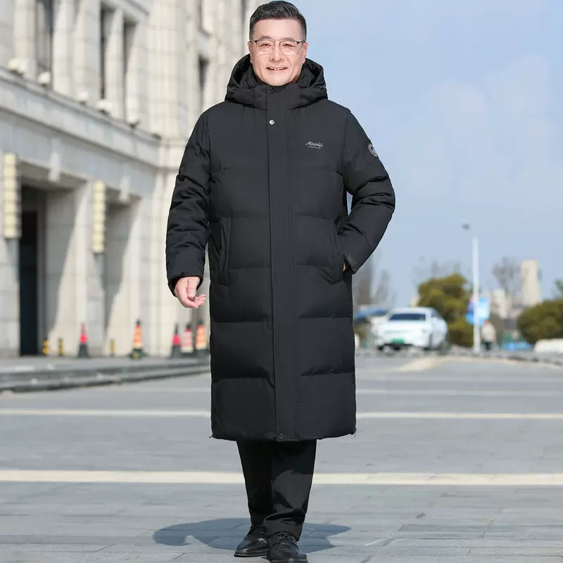 新款中老年人羽绒服男防风连帽极寒加厚大码爷爷款爸爸装冬季外套