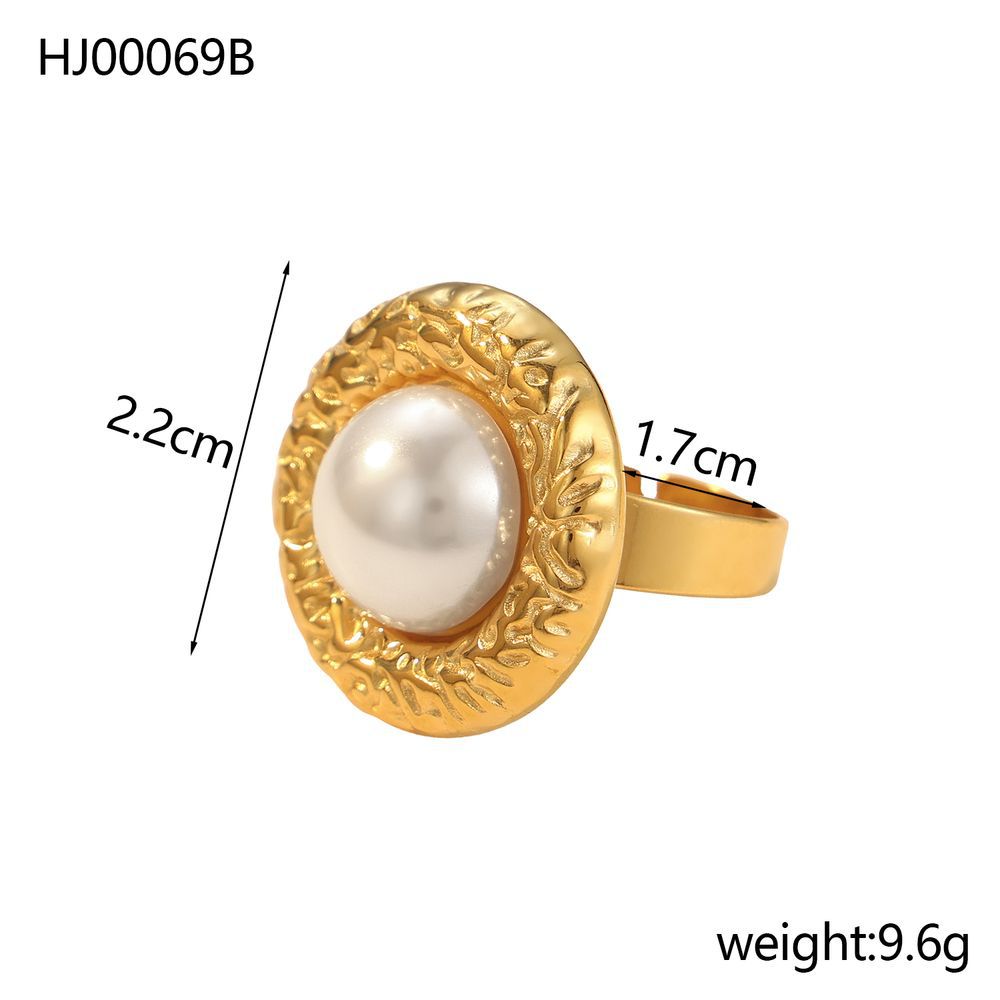 Stainless Steel Gold Color Bohemia, Ellipse Ring