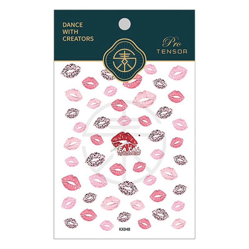 Hierro Nueva Tecnología japonesa 5D adhesivo uñas pegatinas pro esmerilado fino transparente pegatinas KX nombre conjunto serie labios rojos