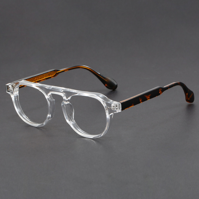 Intermittent Indifference! Tangcao Hand-Carved Japanese Retro Large-Frame Glasses for Women and Trendy Men's Prescription Glasses with Unique Design