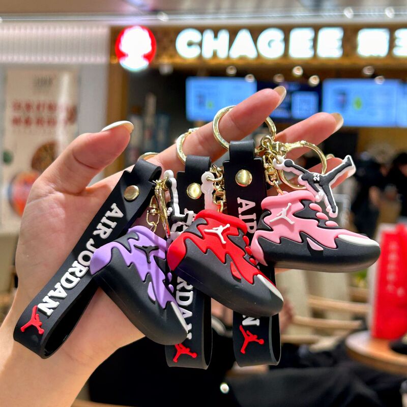 Creative Mini AJ Sneakers Keychain Shoes Bag Pendant Stereo Basketball Shoes Car Bag Hanging Small Gifts