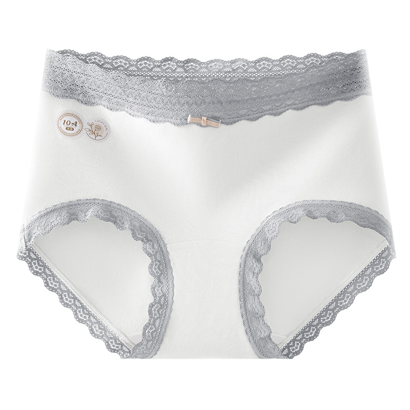 A tipo de ropa interior de algodón para bebés, ropa interior de encaje de cintura alta, entrepierna de seda, 10A, entrepierna antibacteriana, transpirable y agradable para la piel, ropa interior para mujer
