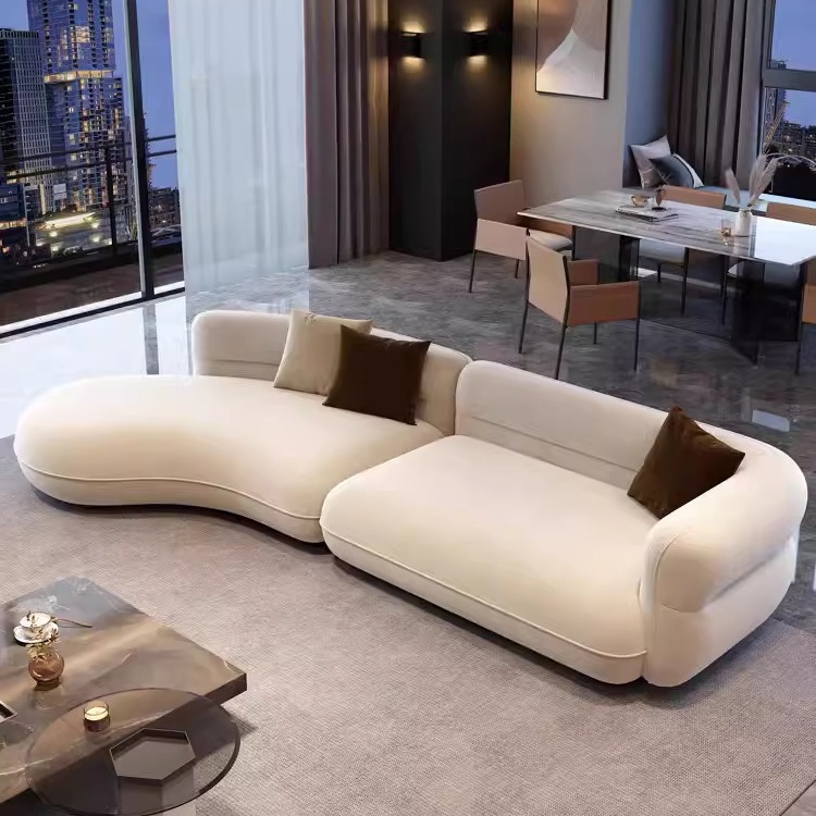 Sofá de arco de tela nórdica, pequeño tipo de casa italiana, diseño postmoderno de ocio, sofá creativo de forma especial para la sala de estar