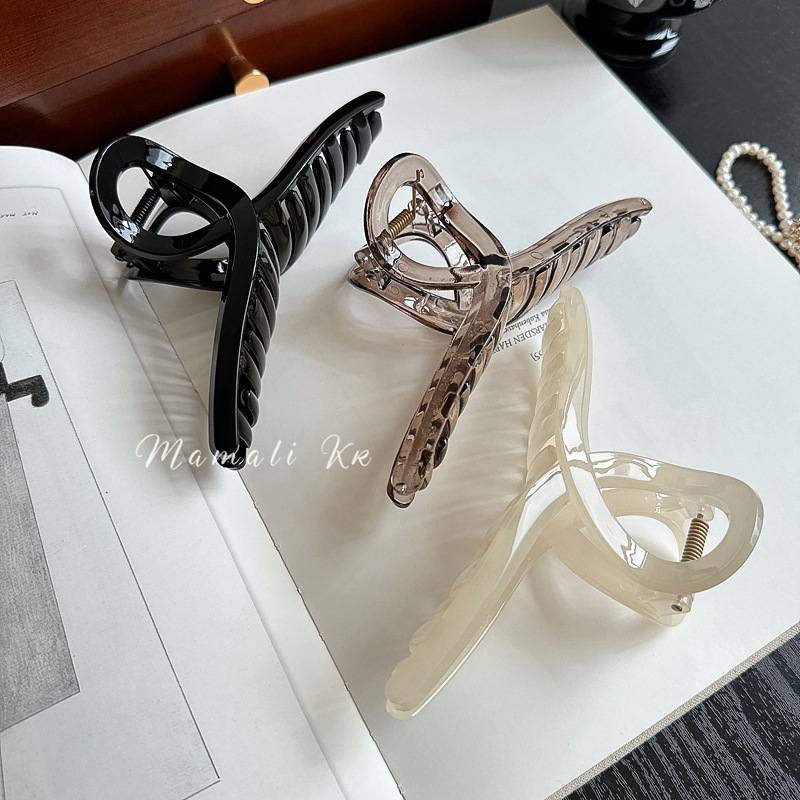 Shark Clip 13cm Grab Clip Oversized Acrylic Hairpin Women's Back of Head Diy Material Accessories Bottom Hair Volume