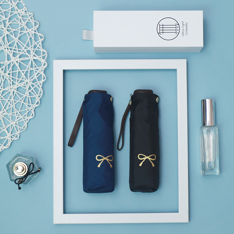 50% off Gift Box Pocket Sun Umbrella for Women, Portable, Compact, Sun Protection, Ultra-Light Nano Mini Bow Umbrella