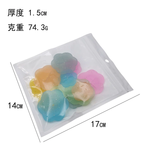 Light green, yellow, blue, fuchsia, orange, small