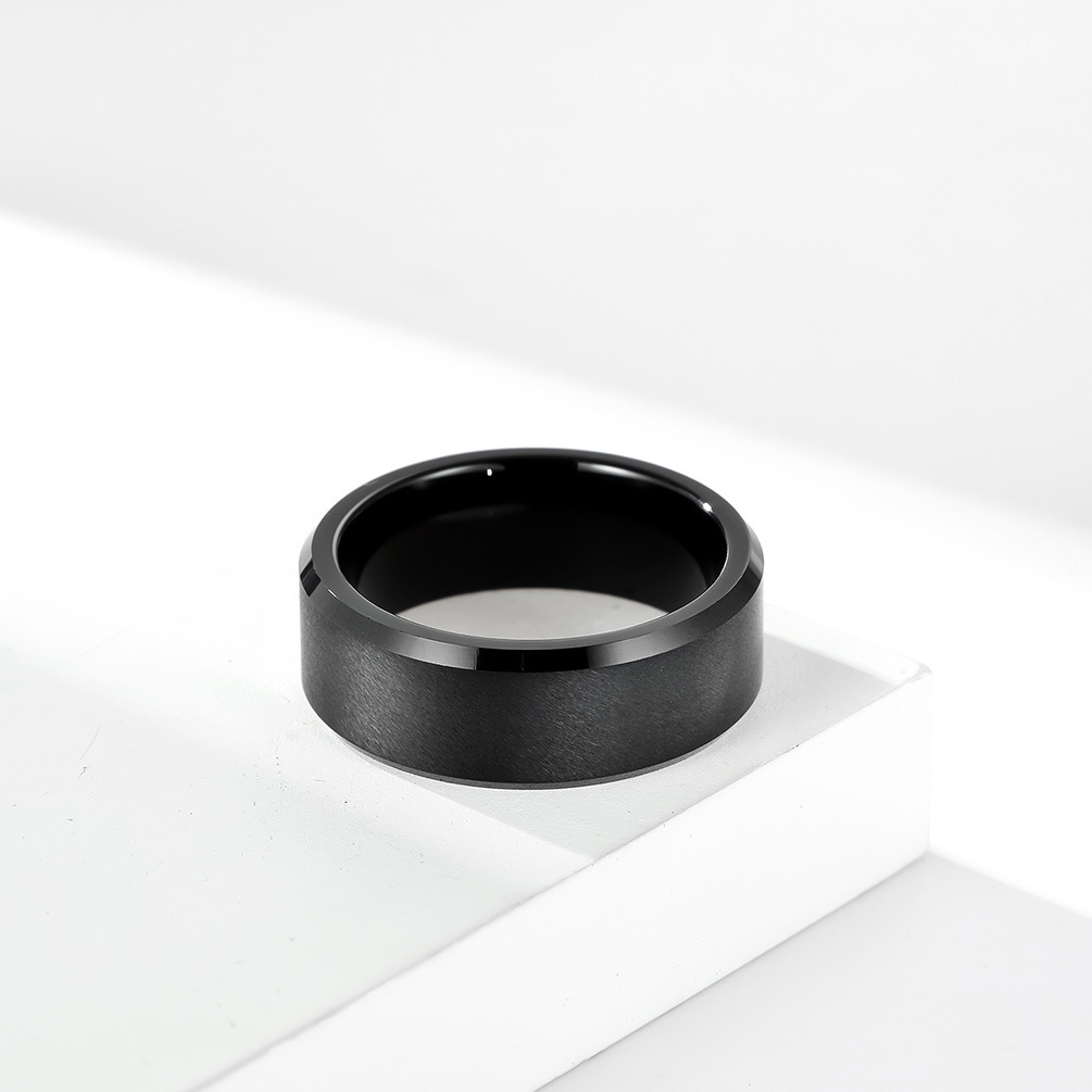 Daily Occasion Simple Style Solid Color Tungsten Steel Rings Polishing Stainless Steel Rings