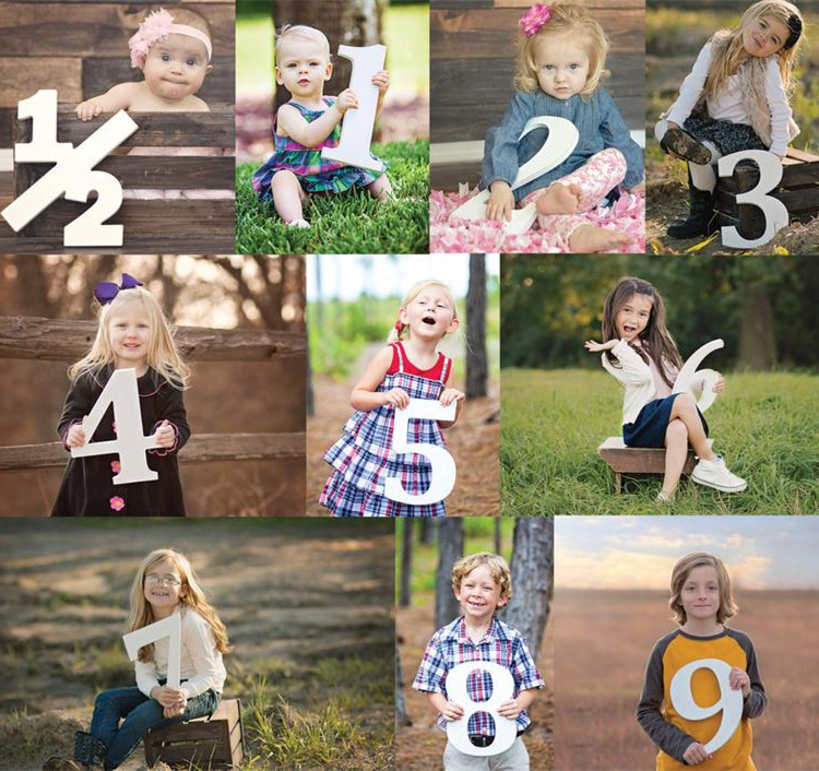 Memorial Day Wooden Digital Props Children's Birthday Holiday Memorial Home Furnishing Digital Ornaments Wooden Digital Logo