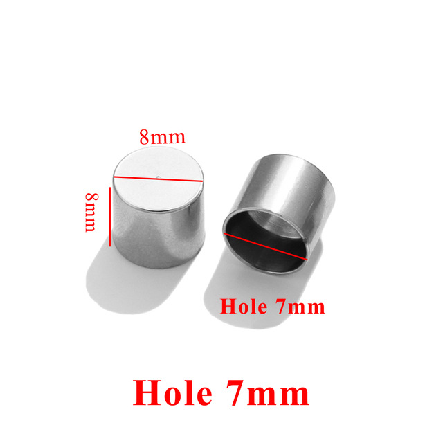 Cubo de acero inoxidable hebilla de cuerda de cuero oro rizado punta tapa DIY collar pulsera conector accesorio fabricación