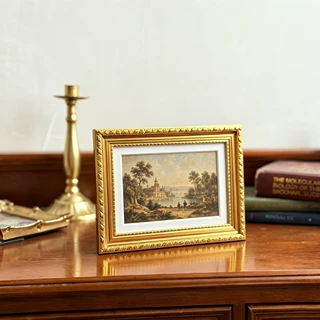 复古相框美式油画桌面装裱框洗照片轻奢装饰画欧式古典挂墙面画框