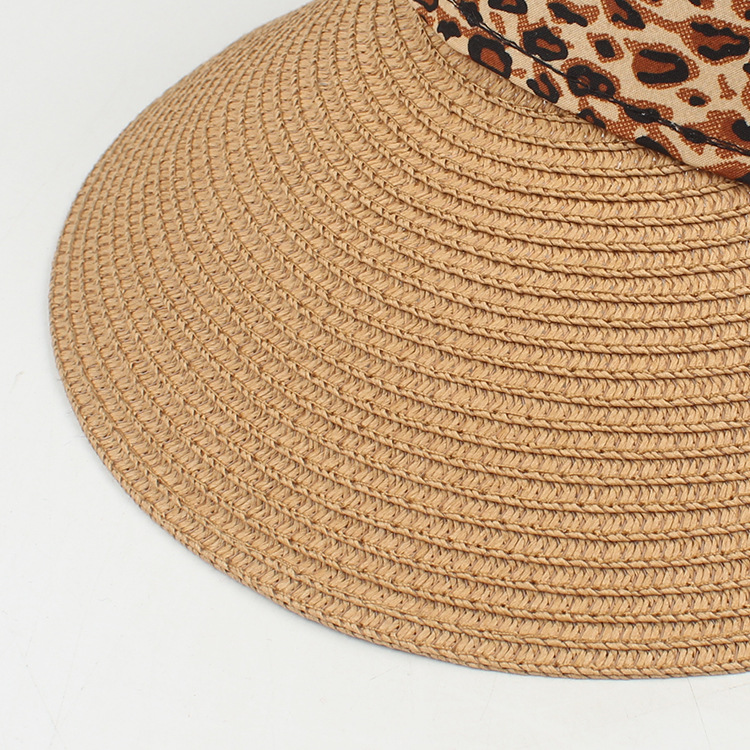 Sombrero Para El Sol De Moda, Sombrero De Paja Plegable Con Estampado De Leopardo Simple display picture 1