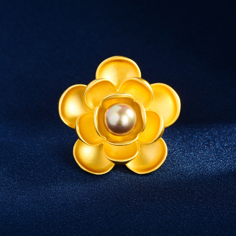 New Gold Pearl Camellia High-end Women's Unique Brooch Clothing Pin European And American Stle Chanel-inspired_voghion.com