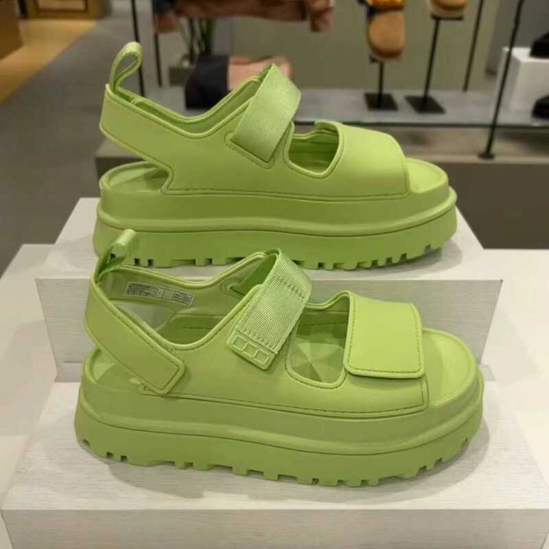 2024 Summer New Casual Comfortable Thick-soled Elevated Peep Toe Velcro Buckle Fashion Sandals Casual Beach Shoes