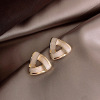 8#Gold edge triangular earrings