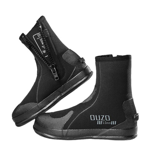 5mm diving shoes OUZO thickened non-slip wear-resistant snorkeling beach surfing vulcanized shoes river tracing shoes high-top diving boots