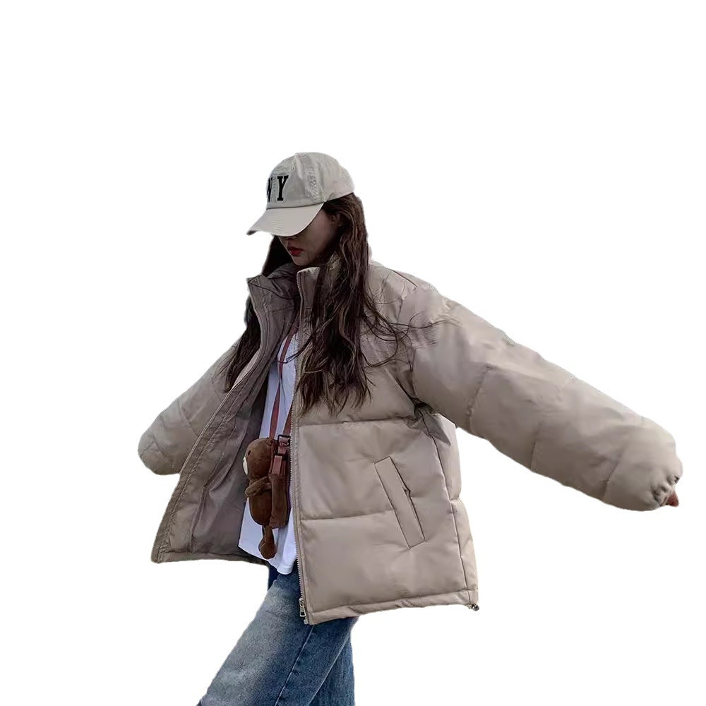 Ropa de algodón para mujeres 2024 invierno nuevo hombre pequeño chaqueta de algodón pareja de algodón universal abrigo caliente collar image 5