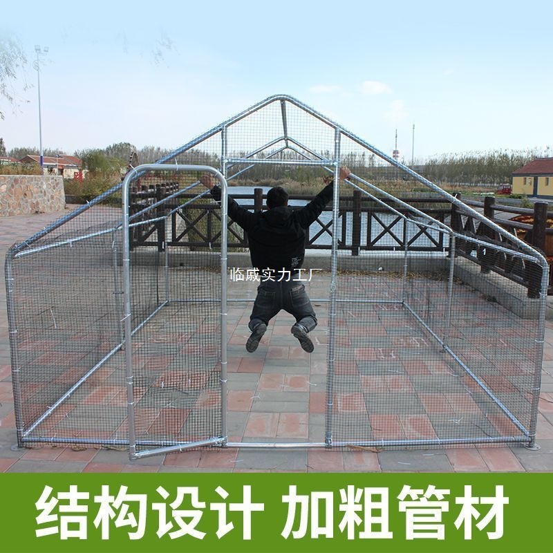 厂家直销户外大型鸡棚家禽鸡笼鸡窝孔雀防雨鸡舍搭建钢管家用养殖