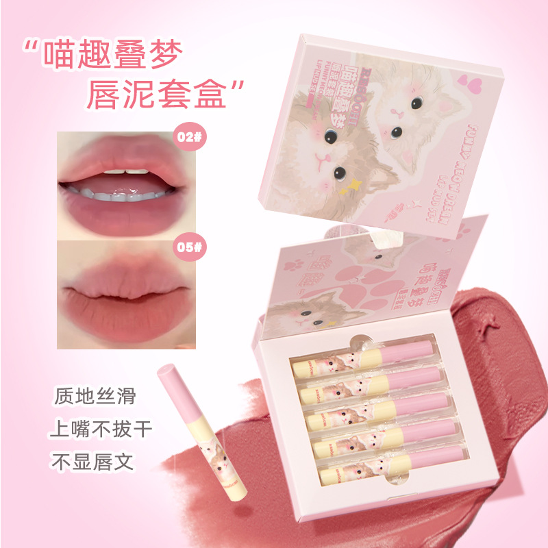 RESOCHI Miao Fancy Dream Lip Cover Box no es fácil de tocar tazas mate niebla superficie color claro transfronterizo barato lápiz labial