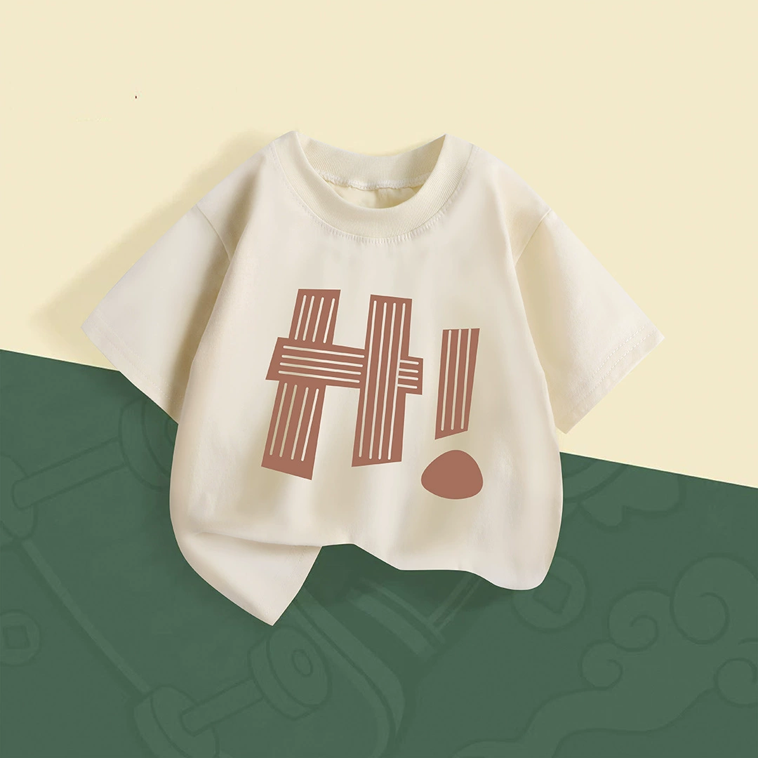 Детская хлопковая футболка unisex (2–14 лет), корейский летний стиль, короткий рукав