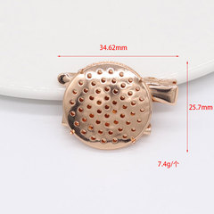 14K銅包真金保色網盤胸針配件diy手工飾品材料圓盤蓮蓬安全別針