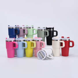 亚马逊20oz二代汽车杯便携吸管手柄保冷冰霸杯304不锈钢保温杯