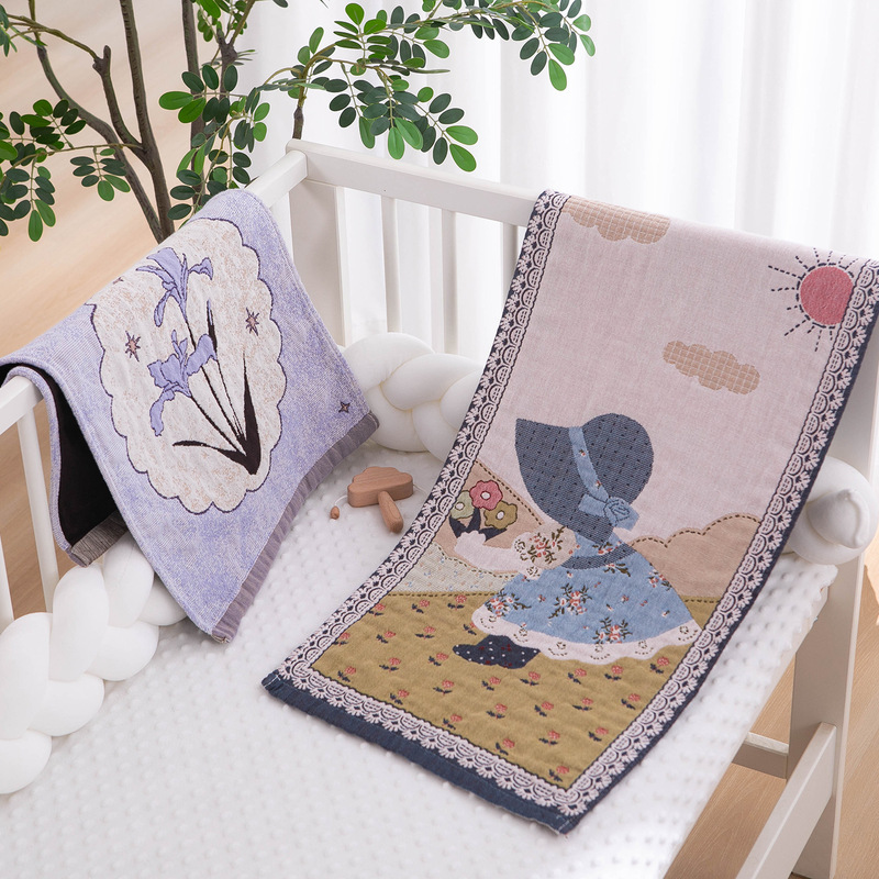 Four-Layer Gauze Towel, Soft, Absorbent and Not Easy to Shed, Cartoon Face Towel, Adult Couple Home Face Towel