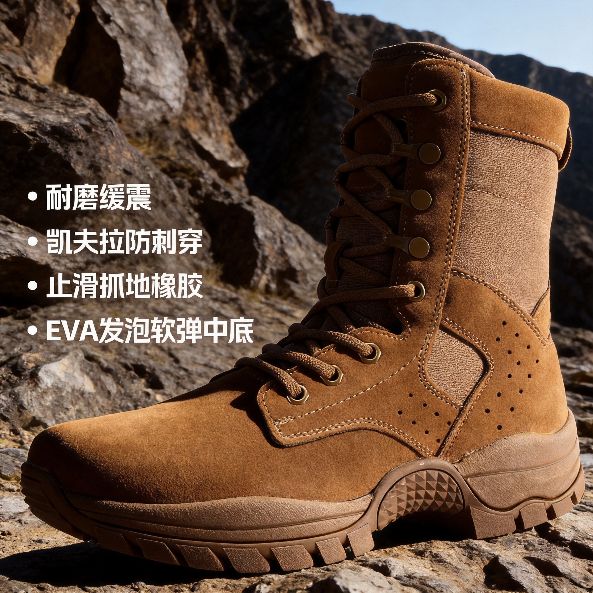 JIHUA 3303 botas de combate marrón ultra ligeras botas tácticas anti-perforación botas 21 botas de combate zapatos militares