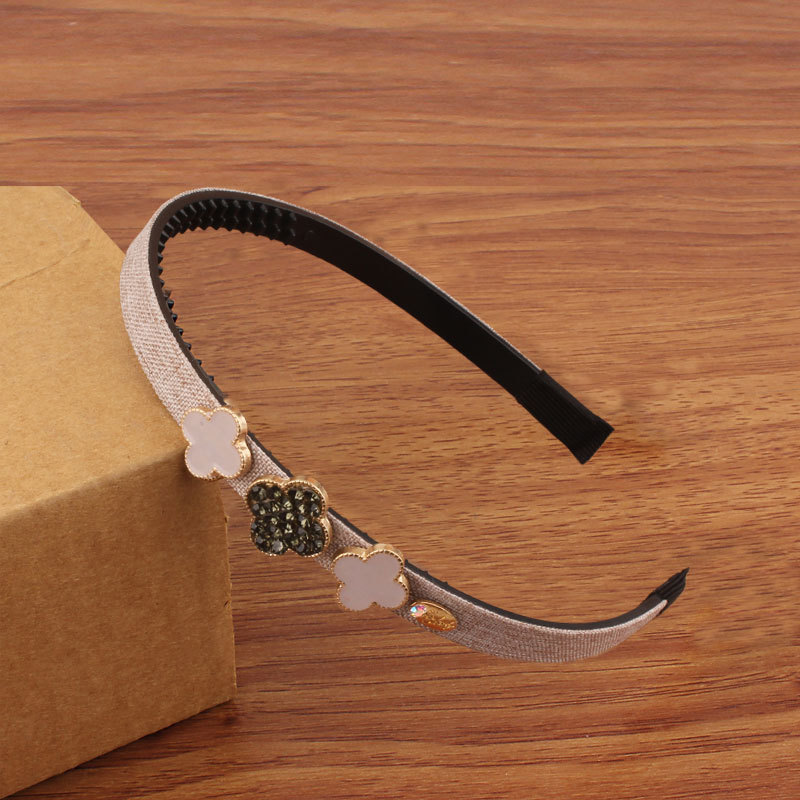 Clover diamond hair accessories children's headband girls' hairpin with teeth non-slip Korean style student headband hairpin accessories