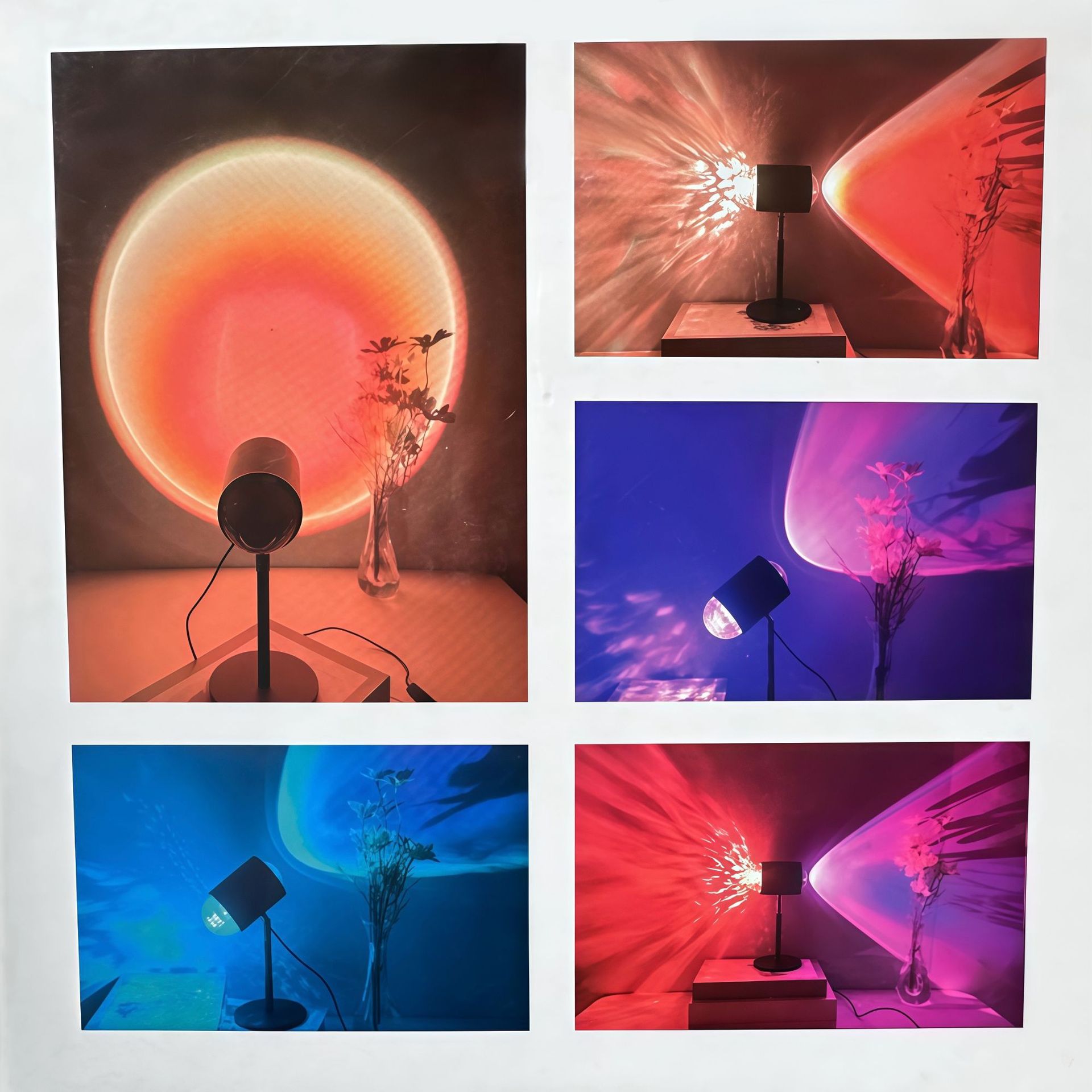 双头水波纹动态氛围灯网红落日灯直播间背景装饰摆件落地卧室高级