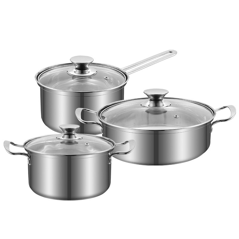 メーカー直送 ステンレス鍋セット キッチン 多目的 大容量 スープポット ミルクポット キッチン用品 電磁調理器|undefined