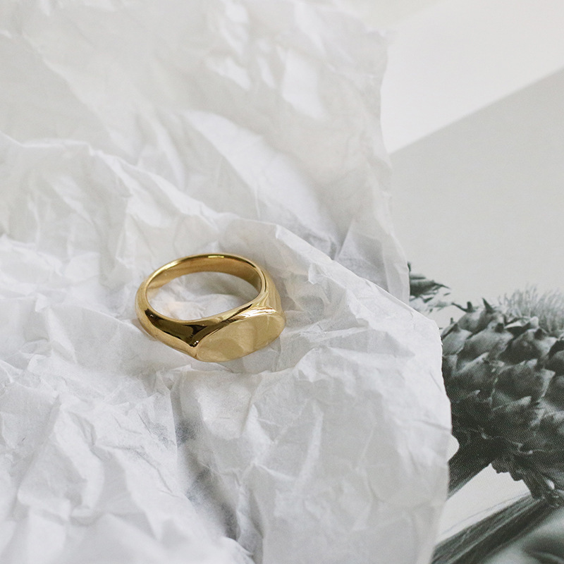 10g Weight Gold Plated Plating Material Rings Classification 1 Piece Quantity Holiday, Daily Occasion Stainless Steel Material Solid Color Pattern Women's Gender Plating Design Simple Style, Commute Style Simple Style Commute Solid Color Stainless Steel Plating Gold Plated Rings 1
