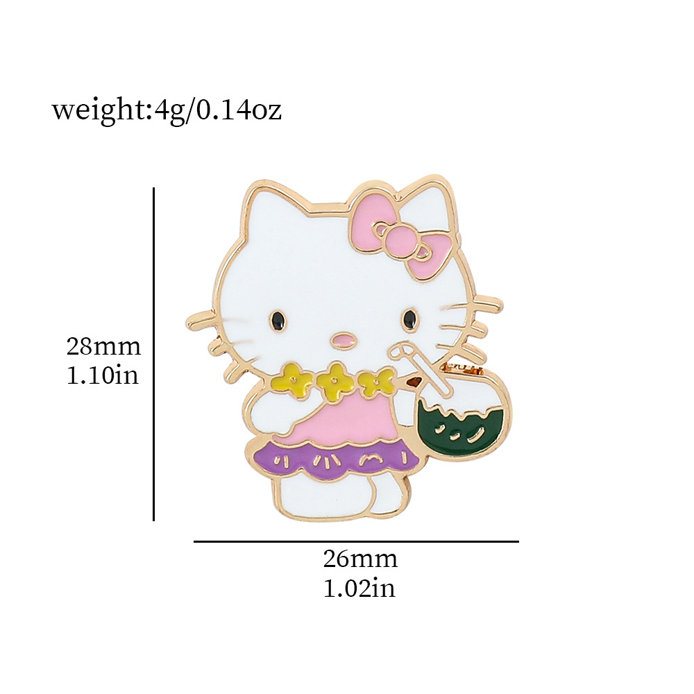 Venta caliente cien Sanrio serie de metal broche de dibujos animados coolomi Yugui perro KT gato todo-fósforo de moda insignia