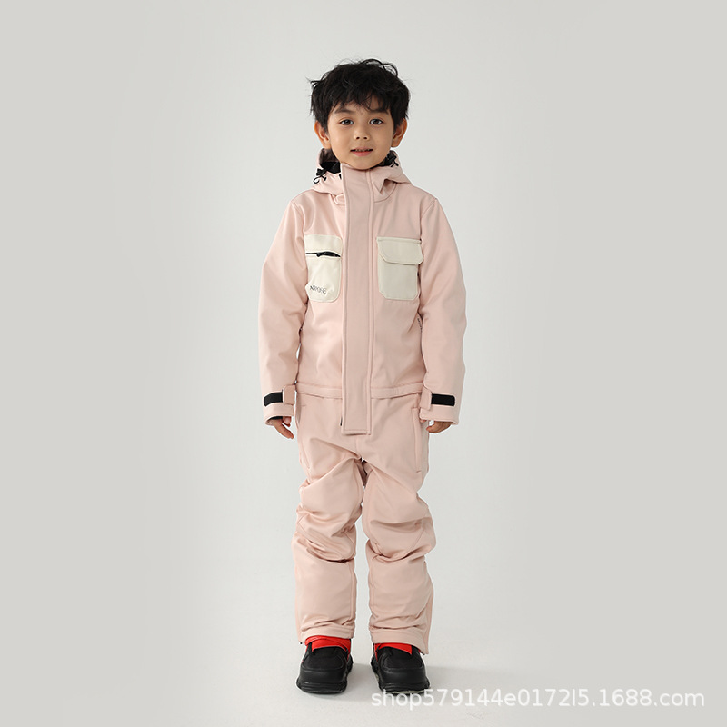 Airpose niños de una sola pieza traje de esquí niños y niñas tablero doble tablero impermeable cálido engrosado bebé traje de esquí
