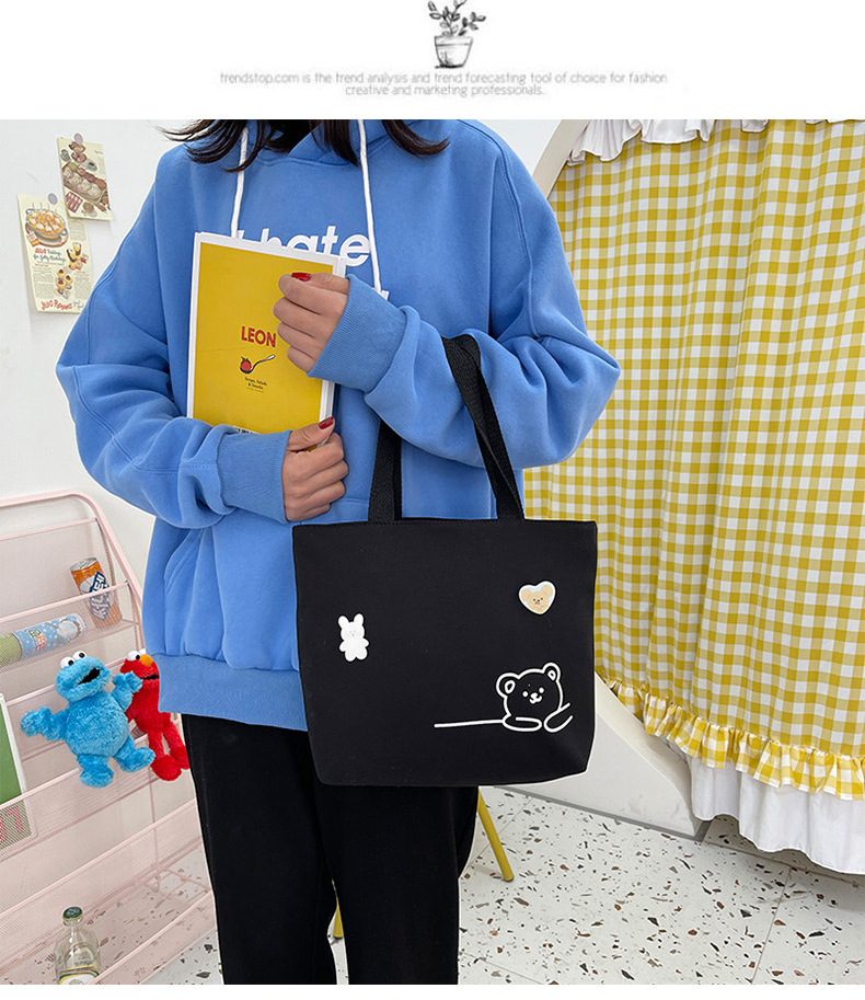 2022 New Japanese-style ins fresh and clean shopping storage bags, lunch boxes, bento bags, girls' handbags, canvas bags undefined