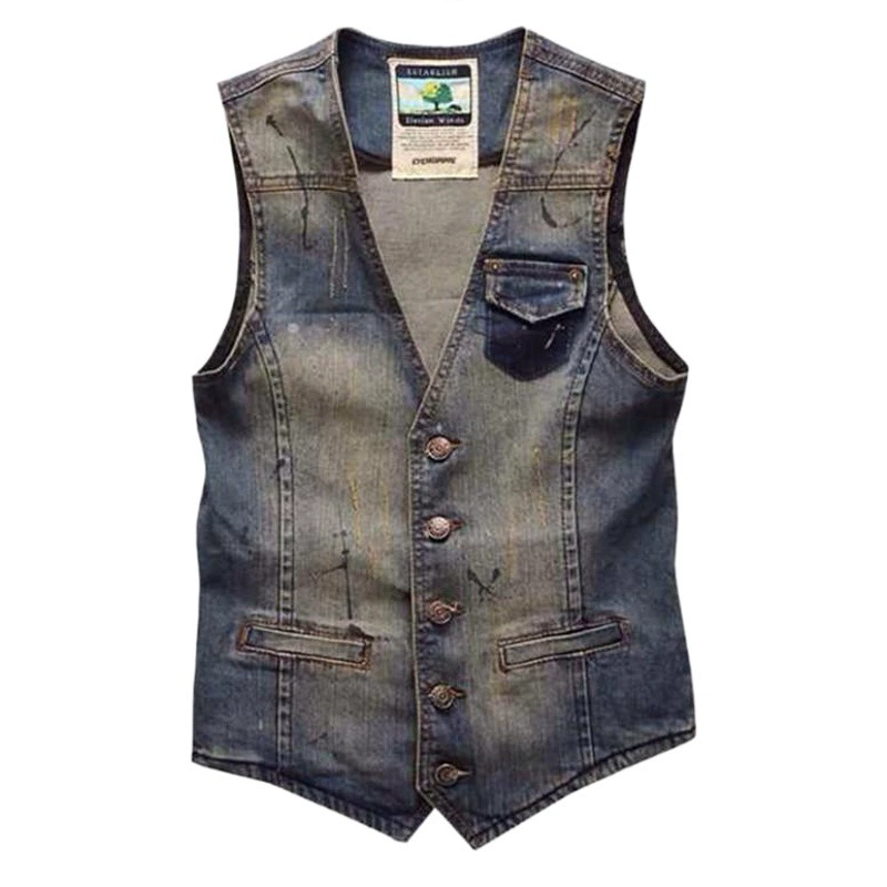 Kule, новый приталенный модный мужской жилет в Корейском стиле, мужской повседневный джинсовый жилет, мужской джинсовый жилет, маленький жилет