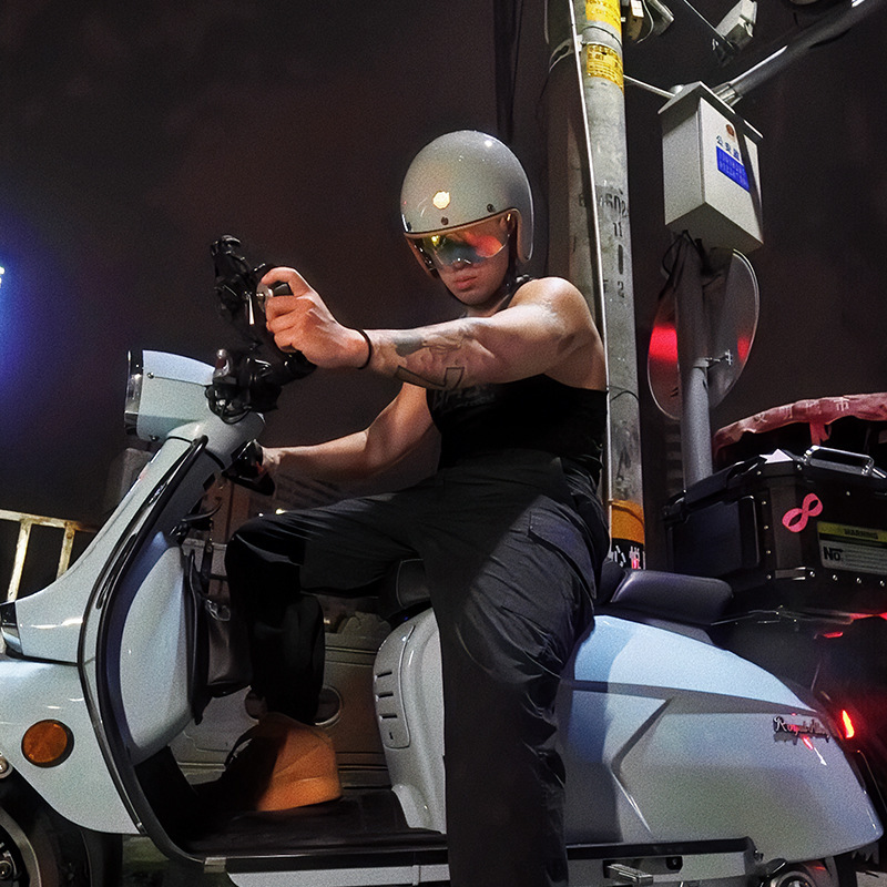 3/4 Helmet Summer Stylish Helmet Retro Half Helmet Orz Retro Helmet Men's and Women's Half Helmet Electric Bicycle Tour