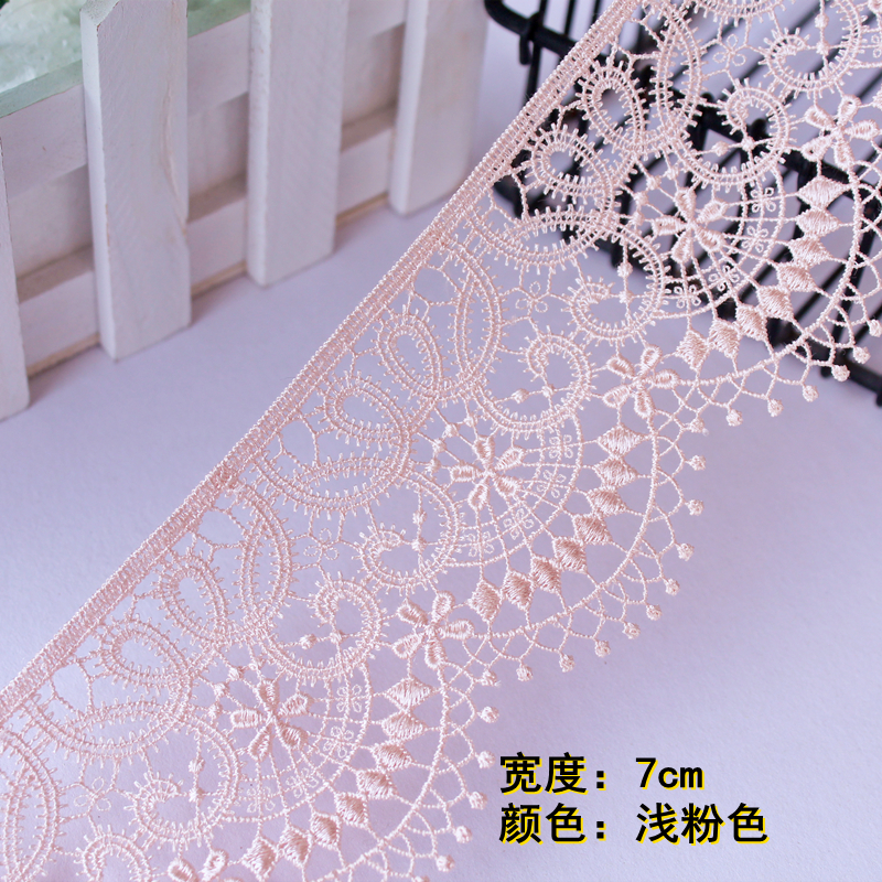 Japón 7cm polietileno de línea delgada accesorios de encaje solubles en agua DIY ropa falda pendular material de decoración de puño