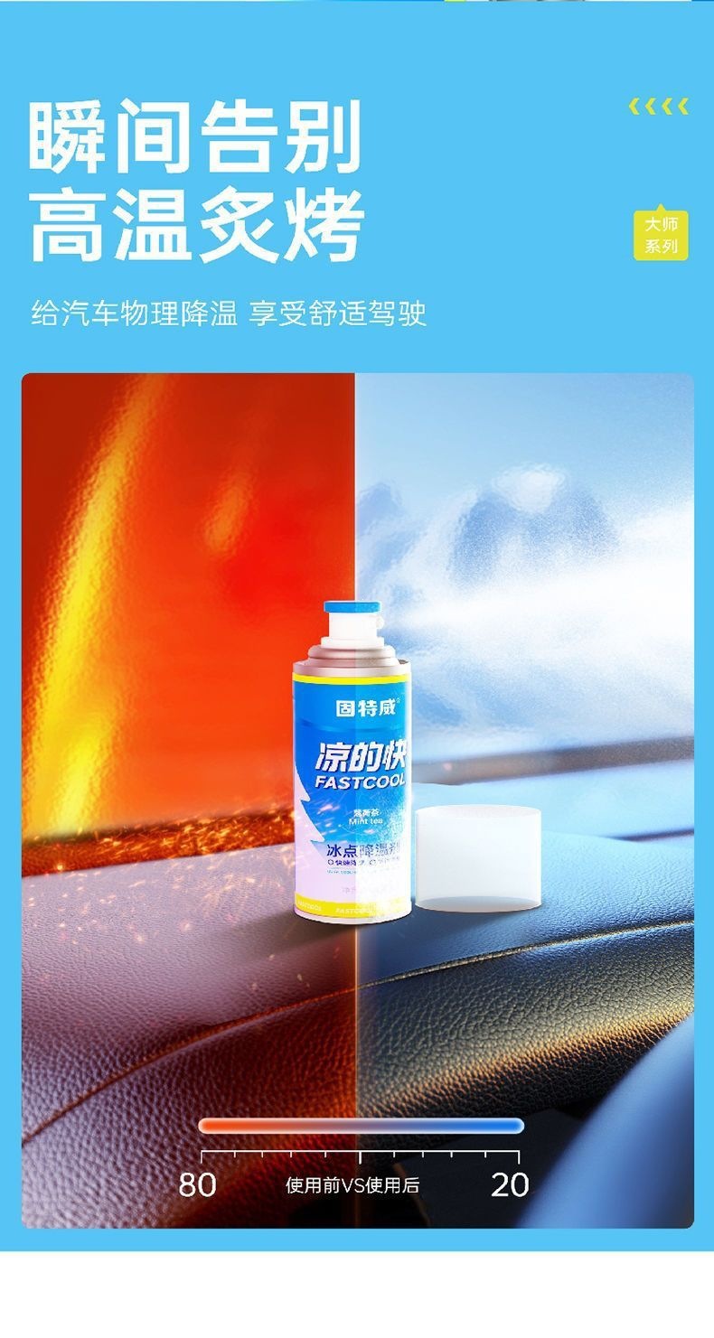 Goodway Cooling Agent Summer Car Cooling Spray Car Quick Cooling Spray Refrigeration Cooling Spray Others