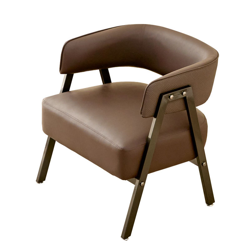 Sillón de estilo europeo, ligero y minimalista, para recepción de hotel, balcón, sala de estar, sillón individual de cuero resistente a arañazos de gatos.