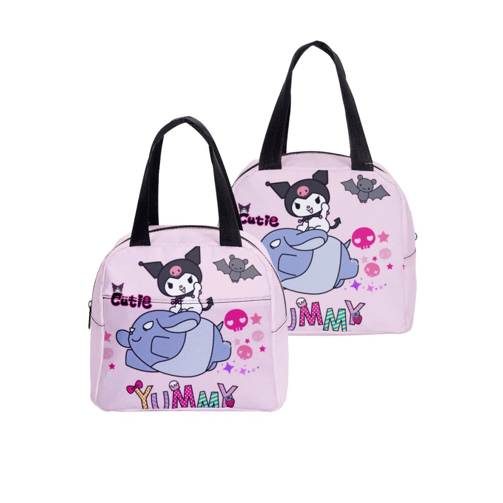 Lunch bag (Kuromi) — hand‑carry school lunch tote, zip closure, lightweight 0.15 kg